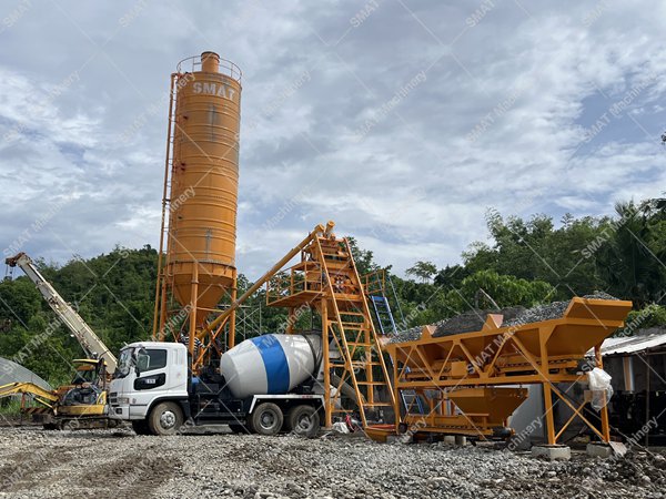 HZS25 concrete batching plant in the Philippine (2)