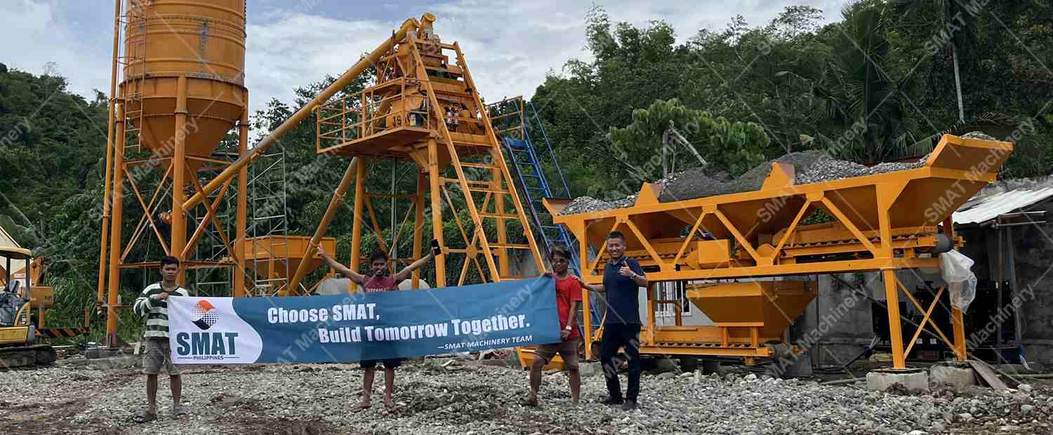 HZS25 concrete batching plant in the Philippine (4)